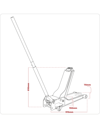 Cric à chariot élévateur à fusée à profil bas 1,5 tonne