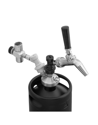 Baridi 5L Matte Black Mini Keg Growler Deluxe Style Beer Tap and CO2 Cartridge Holder