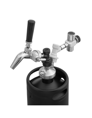 Baridi 5L Matte Black Mini Keg Growler Deluxe Style Beer Tap and CO2 Cartridge Holder