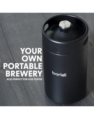 Baridi 5L Matte Black Mini Keg Growler Deluxe Style Beer Tap and CO2 Cartridge Holder