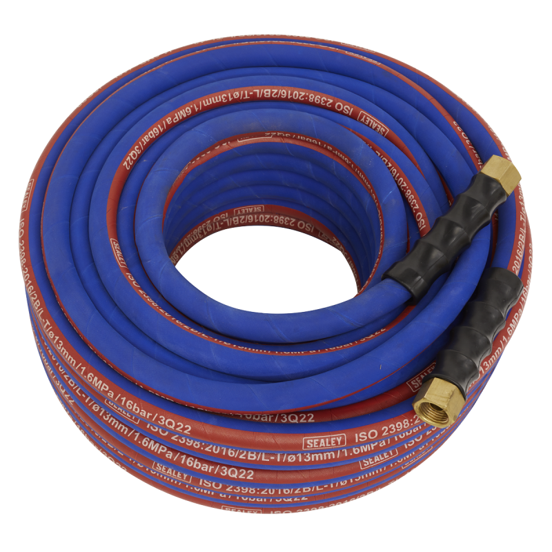 Tuyau d'air extra-robuste avec raccords BSP 1/2" 30 m x 13 mm