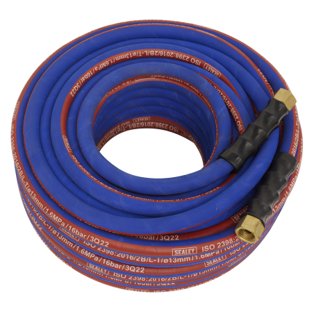 Tuyau d'air extra-robuste avec raccords BSP 1/2" 30 m x 13 mm