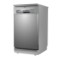 Baridi Slimline Freestanding Dishwasher, 45cm Wide with 10 Place Settings, 8 Programs & 5 Functions, LED Display, Silver