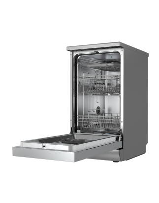 Baridi Slimline Freestanding Dishwasher, 45cm Wide with 10 Place Settings, 8 Programs & 5 Functions, LED Display, Silver