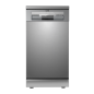 Baridi Slimline Freestanding Dishwasher, 45cm Wide with 10 Place Settings, 8 Programs & 5 Functions, LED Display, Silver