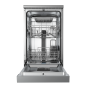 Baridi Slimline Freestanding Dishwasher, 45cm Wide with 10 Place Settings, 8 Programs & 5 Functions, LED Display, Silver