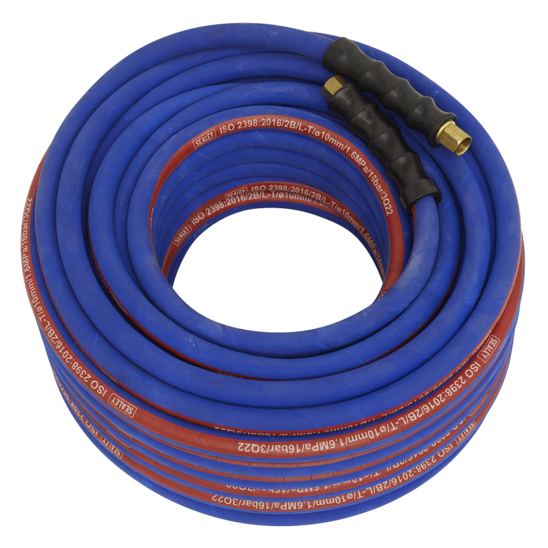 Tuyau d'air extra-robuste avec raccords BSP 1/4" 30 m x 10 mm