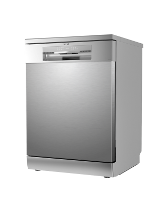 Baridi Freestanding Dishwasher, Full Size, Standard 60cm Wide with 14 Place Settings, 8 Programs & 5 Functions, LED Display, Sil