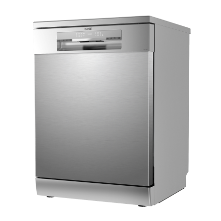 Baridi Freestanding Dishwasher, Full Size, Standard 60cm Wide with 14 Place Settings, 8 Programs & 5 Functions, LED Display, Sil