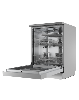 Baridi Freestanding Dishwasher, Full Size, Standard 60cm Wide with 14 Place Settings, 8 Programs & 5 Functions, LED Display, Sil