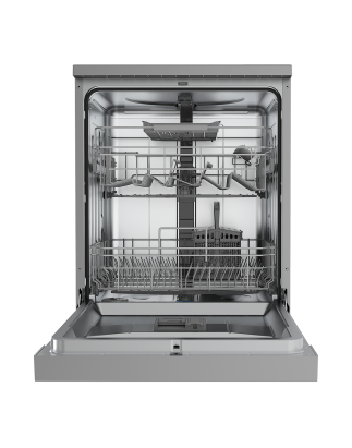 Baridi Freestanding Dishwasher, Full Size, Standard 60cm Wide with 14 Place Settings, 8 Programs & 5 Functions, LED Display, Sil