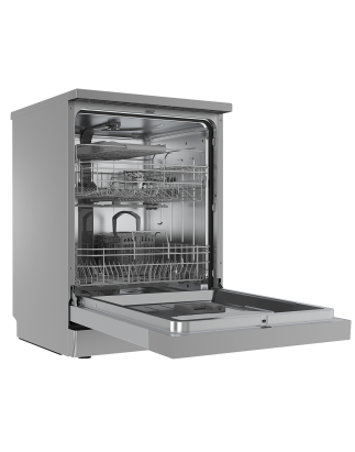 Baridi Freestanding Dishwasher, Full Size, Standard 60cm Wide with 14 Place Settings, 8 Programs & 5 Functions, LED Display, Sil