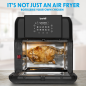 Baridi Air Fryer & Rotisserie, 10 Preset Programs, 1500W, 12L, Black & Silver