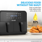 Baridi Dual Zone Air Fryer 8L with 8-in-1 Functions Touch Controls, Easy-Clean, Black - DH172