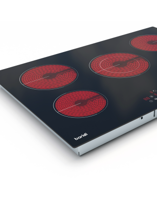 Baridi 77cm Built-In Ceramic Hob with 5 Cooking Zones, Black Glass, 8200W with Slider Touch Controls, Timer