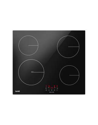 Plaque à induction encastrable Baridi 60 cm avec 4 zones de cuisson, verre noir, 6800 W avec 9 réglages de puissance, commandes 