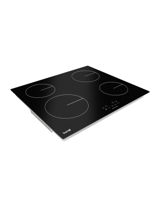 Baridi 60cm Built-In Induction Hob with 4 Cooking Zones, Black Glass, 6800W with 9 Power Settings, Touch Controls & Timer, Hardw