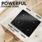 Baridi 60cm Built-In Induction Hob with 4 Cooking Zones, Black Glass, 6800W with 9 Power Settings, Touch Controls & Timer, Hardw