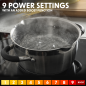 Baridi 60cm Built-In Induction Hob with 4 Cooking Zones, Black Glass, 6800W with 9 Power Settings, Touch Controls & Timer, Hardw