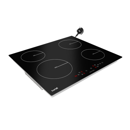 Table de cuisson à induction encastrable Baridi 60 cm avec 4 zones de cuisson, 2800 W, fonction Boost, 9 niveaux de puissance, c