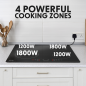 Baridi 60cm Built-In Induction Hob with 4 Cooking Zones, 2800W, Boost Function, 9 Power Levels, Touch Control, Timer, supplied w