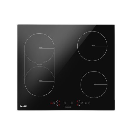 Baridi 60cm Built-In Induction Hob with Bridge Zone, 4 Cooking Zones, 2800W, Boost Function, 9 Power Levels, Touch Control & Tim