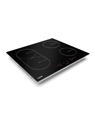 Table de cuisson à induction encastrable Baridi 60 cm avec zone pont, 4 zones de cuisson, 2800 W, fonction Boost, 9 niveaux de p