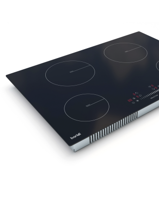 Baridi 77cm Built-In Induction Hob with 4 Cooking Zones, 7200W, Boost Function, 9 Power Levels, Touch Control & Timer, Hardwired