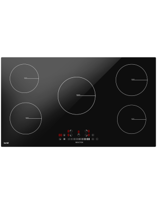 Baridi 90cm Built-In Induction Hob with 5 Cooking Zones, 9300W, Boost Function, 9 Power Levels, Slider Touch Control, Hardwired