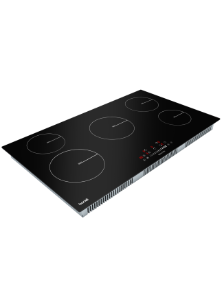 Baridi 90cm Built-In Induction Hob with 5 Cooking Zones, 9300W, Boost Function, 9 Power Levels, Slider Touch Control, Hardwired