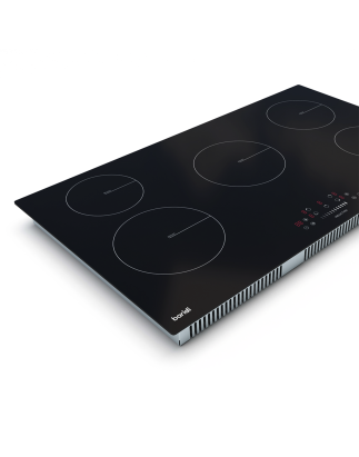 Baridi 90cm Built-In Induction Hob with 5 Cooking Zones, 9300W, Boost Function, 9 Power Levels, Slider Touch Control, Hardwired