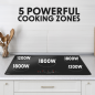 Baridi 90cm Built-In Induction Hob with 5 Cooking Zones, 9300W, Boost Function, 9 Power Levels, Slider Touch Control, Hardwired