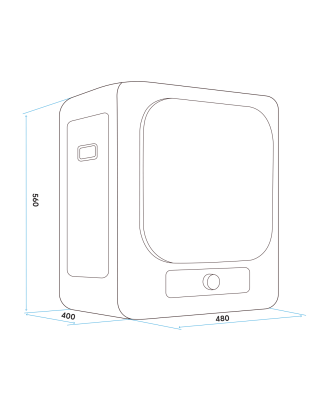 Baridi Small Tumble Dryer, Portable, 2.5kg, Vented, Perfect for Counter Top or Wall Mounted Use with Mechanical Controls, Compac