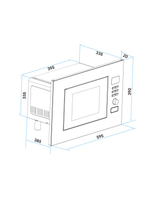 Four à micro-ondes intégré Baridi 25 L avec grill, 900 W, commandes tactiles par capteur, noir