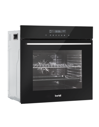 Baridi 60cm Built-In Fan Assisted, Single, Integrated 10 Function Electric Oven, Touchscreen Controls, 72L Capacity, Black