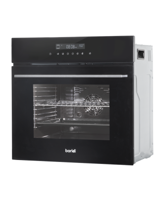 Baridi 60cm Built-In Fan Assisted, Single, Integrated 10 Function Electric Oven, Touchscreen Controls, 72L Capacity, Black