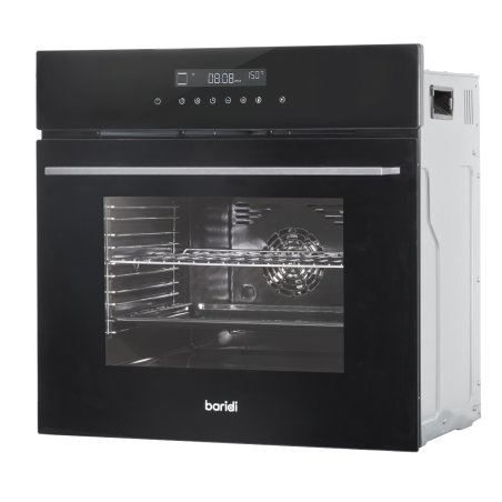 Baridi 60cm Built-In Fan Assisted, Single, Integrated 10 Function Electric Oven, Touchscreen Controls, 72L Capacity, Black