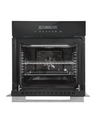 Baridi 60cm Built-In Fan Assisted, Single, Integrated 10 Function Electric Oven, Touchscreen Controls, 72L Capacity, Black