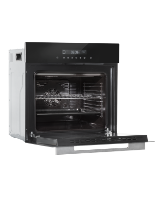 Baridi 60cm Built-In Fan Assisted, Single, Integrated 10 Function Electric Oven, Touchscreen Controls, 72L Capacity, Black