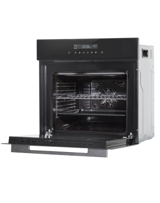 Baridi 60cm Built-In Fan Assisted, Single, Integrated 10 Function Electric Oven, Touchscreen Controls, 72L Capacity, Black