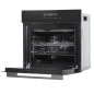 Baridi 60cm Built-In Fan Assisted, Single, Integrated 10 Function Electric Oven, Touchscreen Controls, 72L Capacity, Black