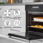 Baridi 60cm Built-In Fan Assisted, Single, Integrated 10 Function Electric Oven, Touchscreen Controls, 72L Capacity, Black