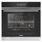 Baridi 60cm Built-In Fan Assisted, Single, Integrated 10 Function Electric Oven, Touchscreen Controls, 72L Capacity, Black/Stain