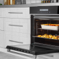 Baridi 60cm Built-In Fan Assisted, Single, Integrated 10 Function Electric Oven, Touchscreen Controls, 72L Capacity, Black/Stain