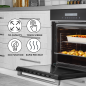 Baridi 60cm Built-In Fan Assisted, Single, Integrated 10 Function Electric Oven, Touchscreen Controls, 72L Capacity, Black/Stain