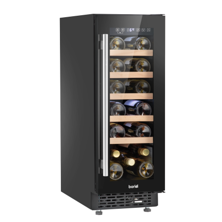 Baridi 20 Bottle Slim 30cm Built-In Wine Cooler, Touchscreen Controls, Black