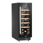 Baridi 20 Bottle Slim 30cm Built-In Wine Cooler, Touchscreen Controls, Black