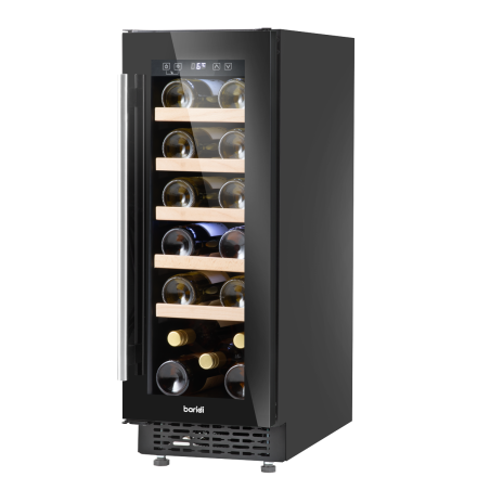 Baridi 20 Bottle Slim 30cm Built-In Wine Cooler, Touchscreen Controls, Black