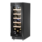 Baridi 20 Bottle Slim 30cm Built-In Wine Cooler, Touchscreen Controls, Black