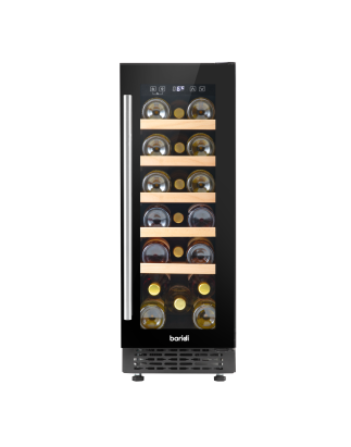 Baridi 20 Bottle Slim 30cm Built-In Wine Cooler, Touchscreen Controls, Black